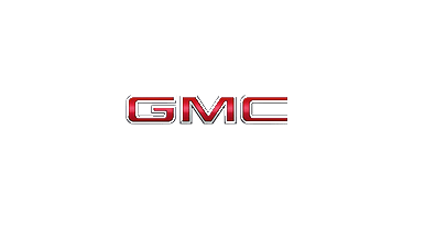 Red and black "GMC" logo with a stylized horizontal line on a black background.