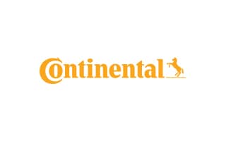 Continental logo featuring orange text with a horse motif.