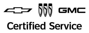 Chevrolet and GMC Certified Service logos, indicating authorized vehicle service providers.