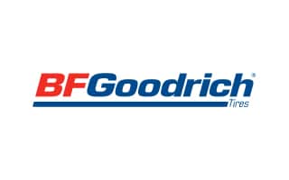 BFGoodrich Tires logo with "BF" in red and "Goodrich Tires" in blue on a white background.